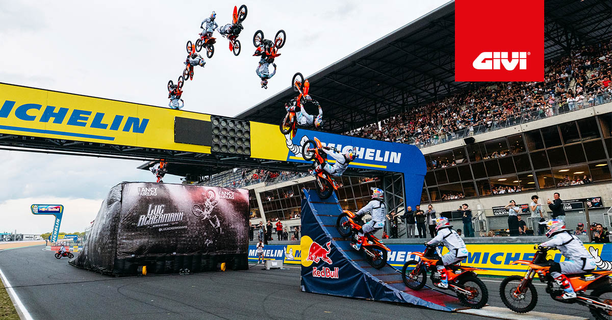 GIVI+an+der+Seite+von+Luc+Ackermann+bei+seinem+14.+Weltrekord+in+Le+Mans